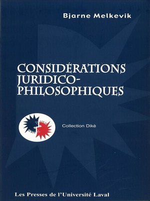 cover image of Considérations juridico-philosophiques